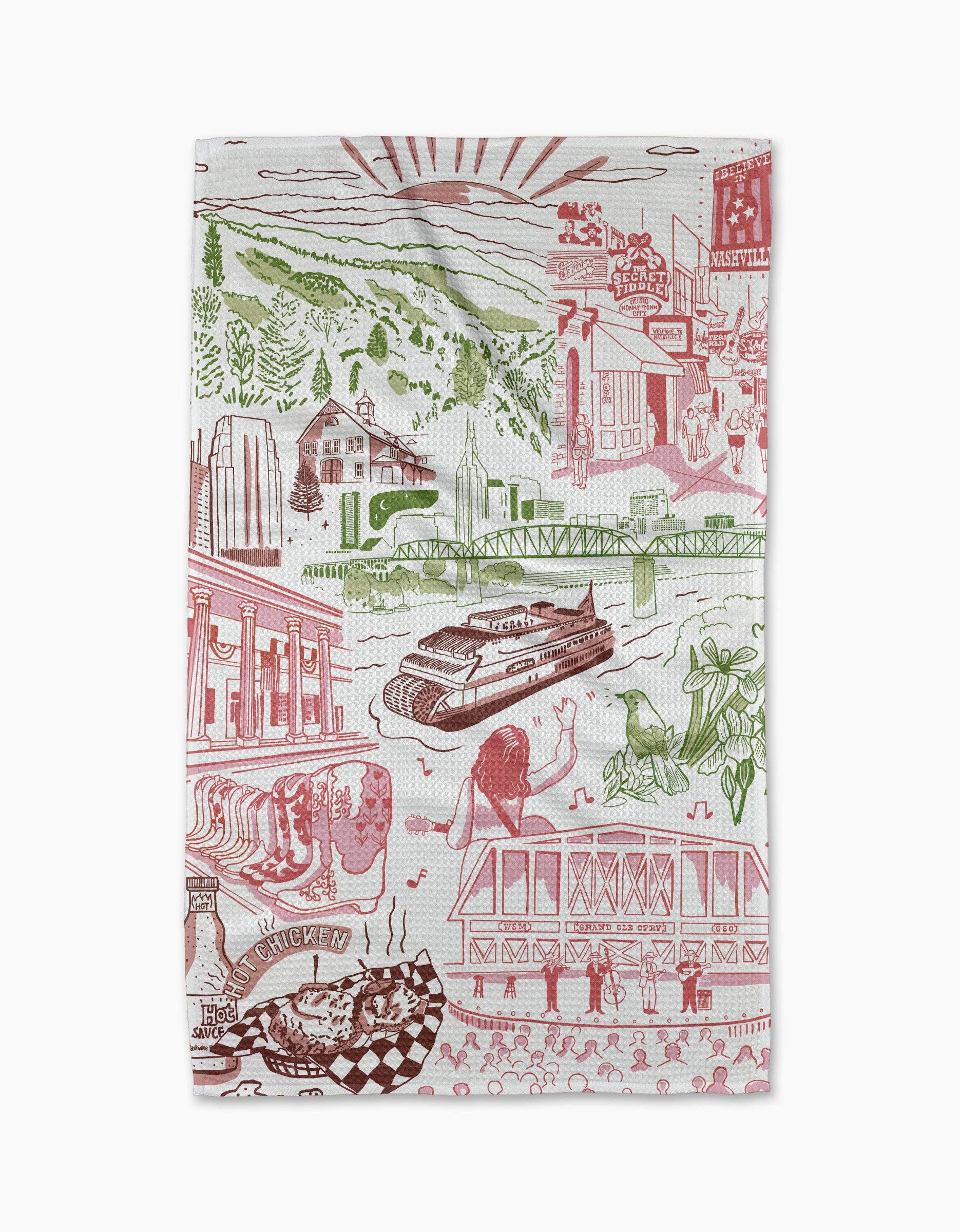Geometry - Nashville in Color Tea Towel
