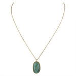 Sophie Deschamps Bijoux - COLLIER CHAINE ANAHITA, saphir serti plaqué or (CCHHO1)