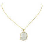 Sophie Deschamps Bijoux - COLLIER CHAINE ANAHITA, saphir serti plaqué or (CCHHO1)