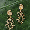 Anabel Aram Shell w/ Coral Drop Earrings