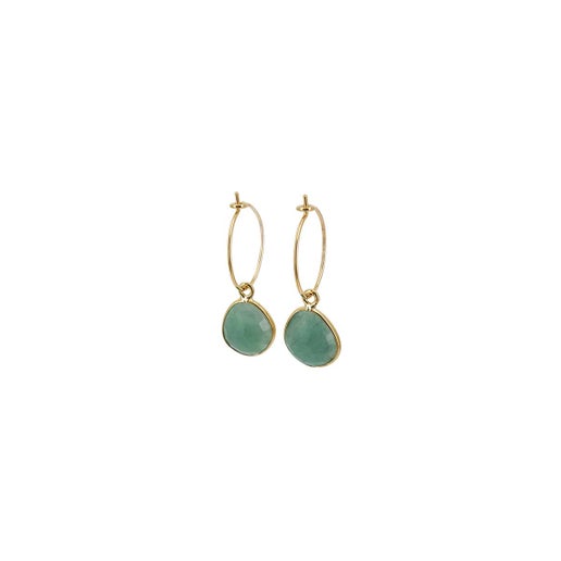 Sophie Deschamps Bijoux - CREOLE ANAHITA, saphir serti plaqué or (BOHO1)