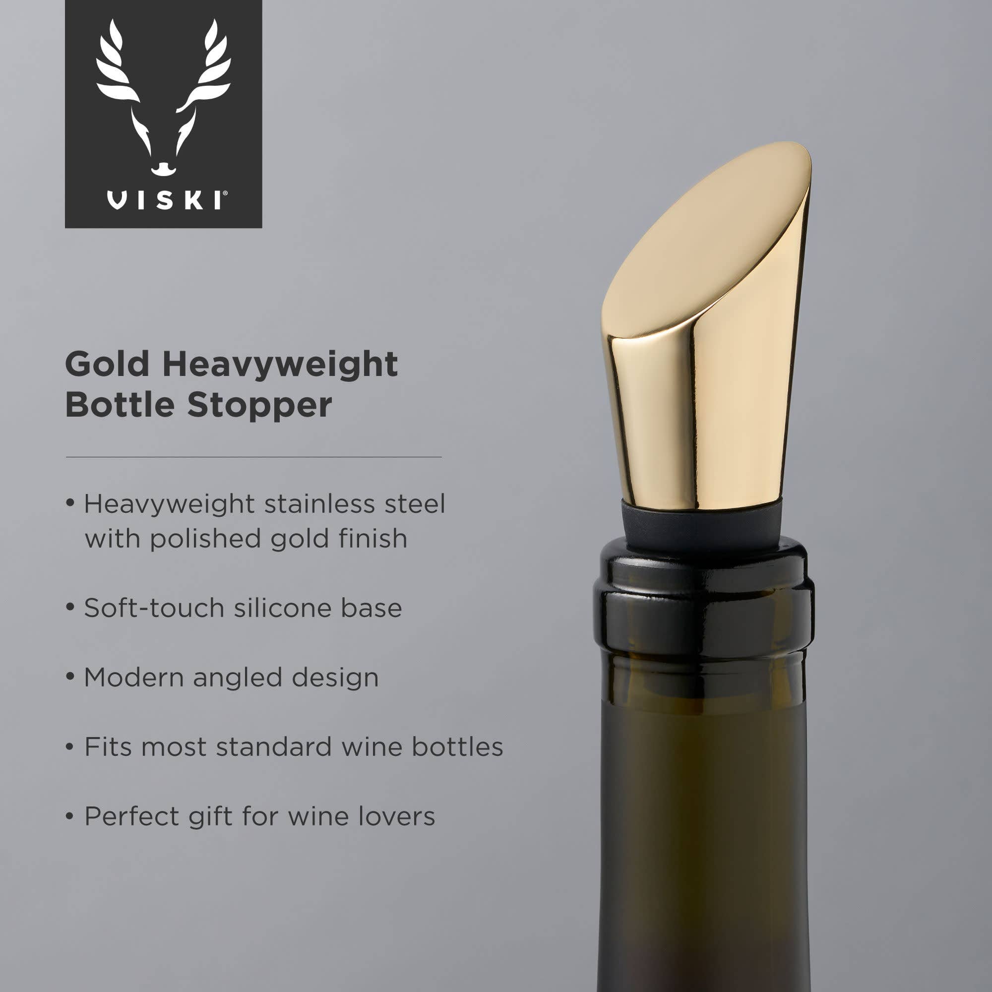 Viski - Belmont™ Gold Plated Heavyweight Bottle Stopper
