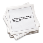 Five Star Napkins Inc. - Birthday Quotes  - White Cotton Cocktail Napkins 50x