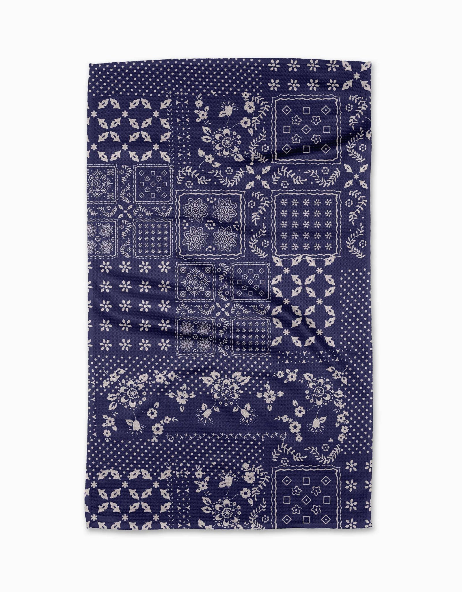 Geometry - Blossoming Bandanna Blue Tea Towel