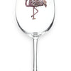 Flamingo Jeweled Stemmed Wine Glass