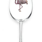 Flamingo Jeweled Stemmed Wine Glass