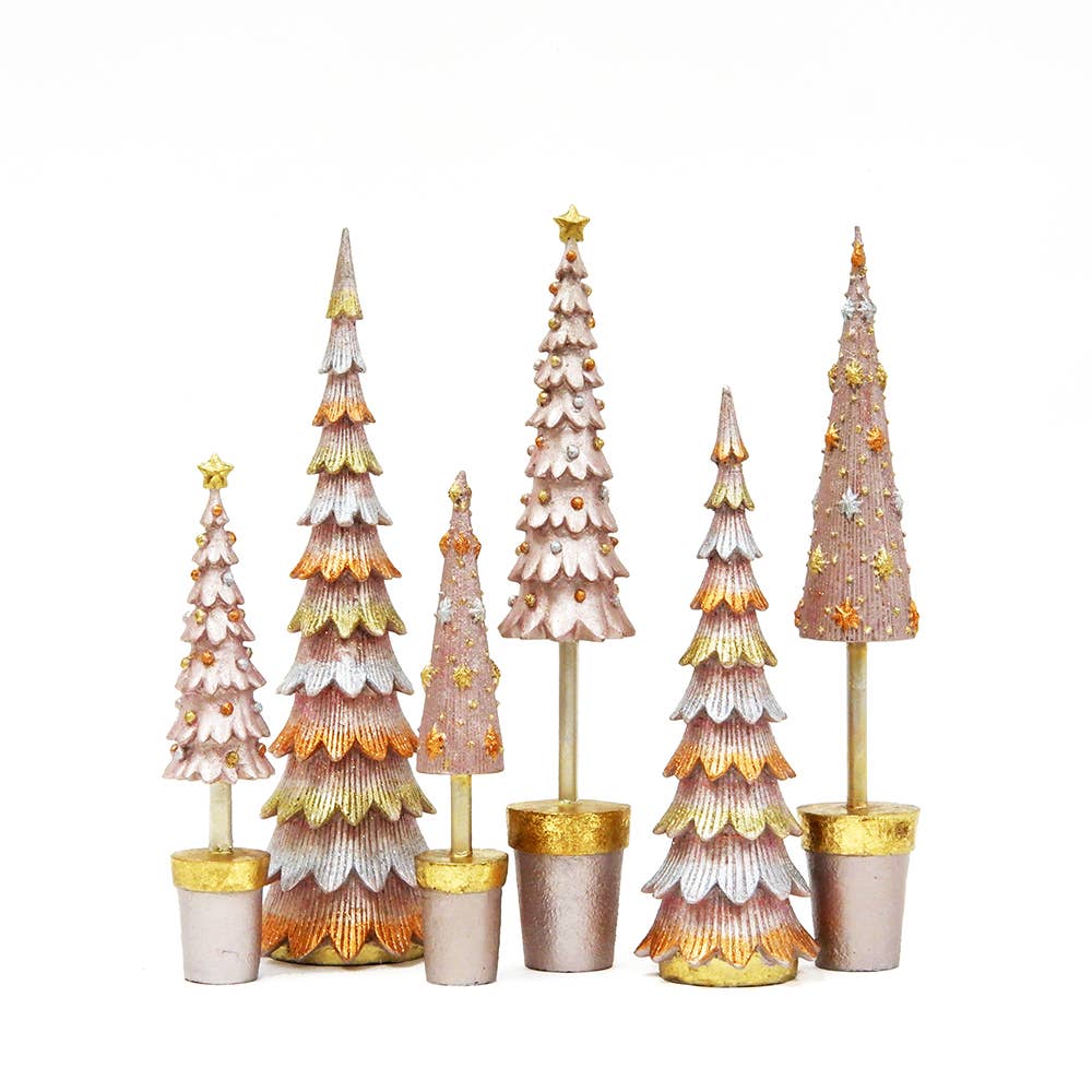 Dekorasyon Gifts  Decor - Plain Scalloped Topiary Tree w/Star (Rosemist)