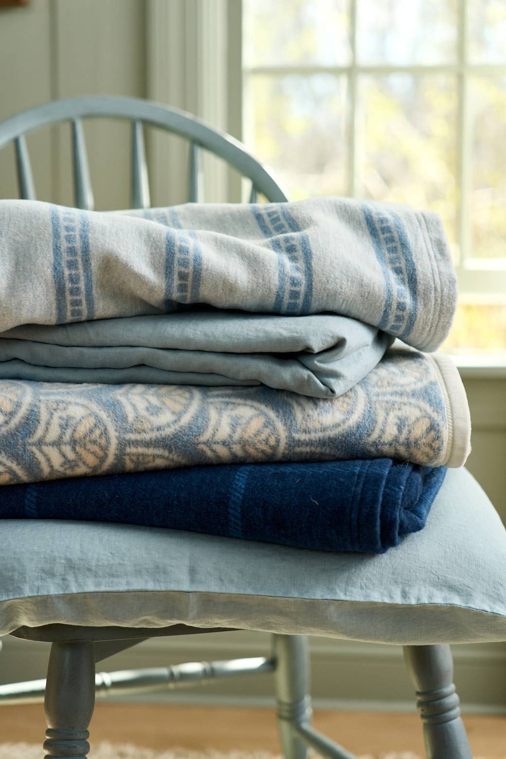 ChappyWrap - Windowpane Navy Lightweight Blanket