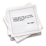 Five Star Napkins Inc. - Golf Legends Quotes - White Cotton Cocktail Napkins 50x