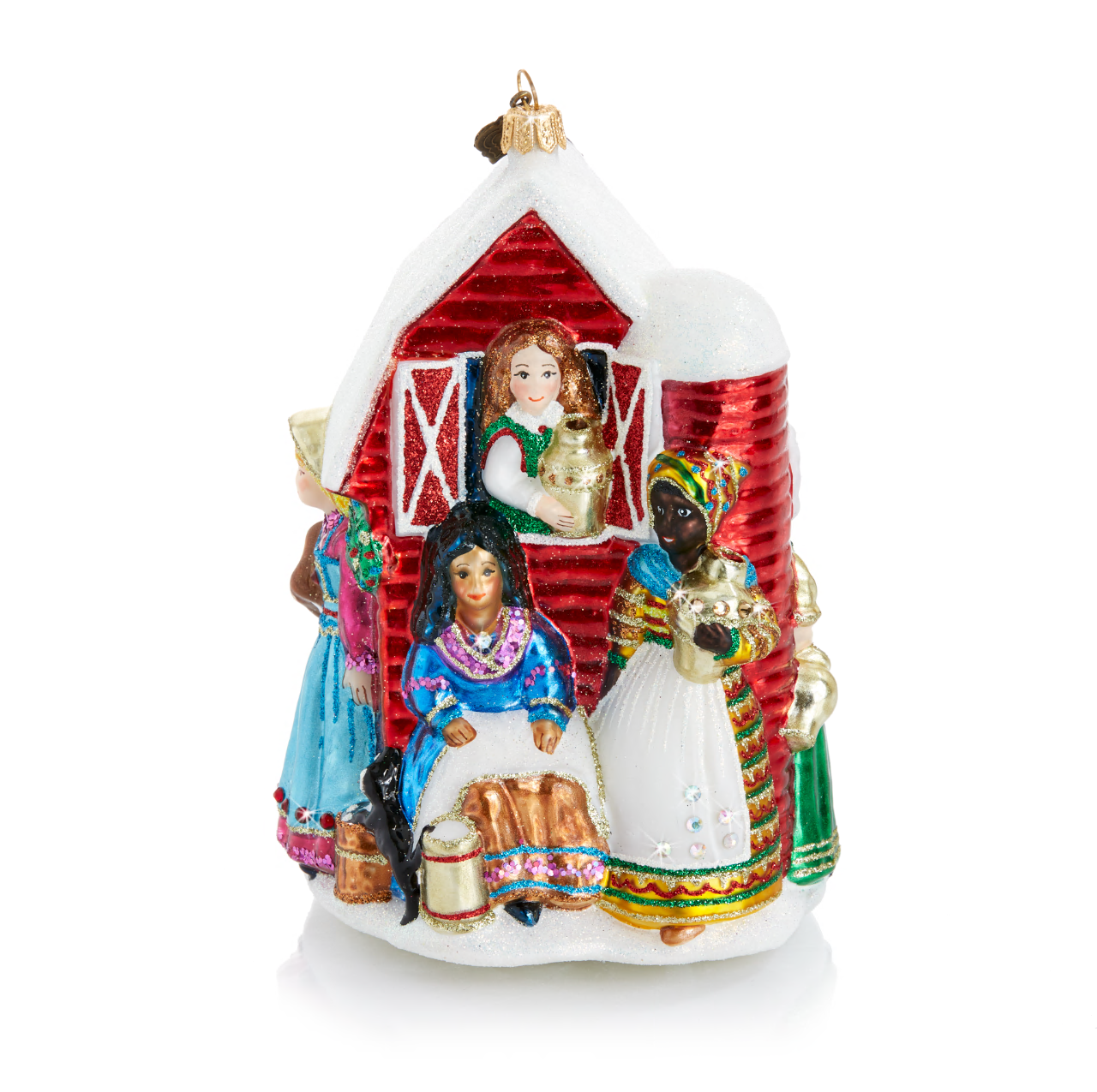 Jay Strongwater - Eight Maids-A-Milking Glass Ornament