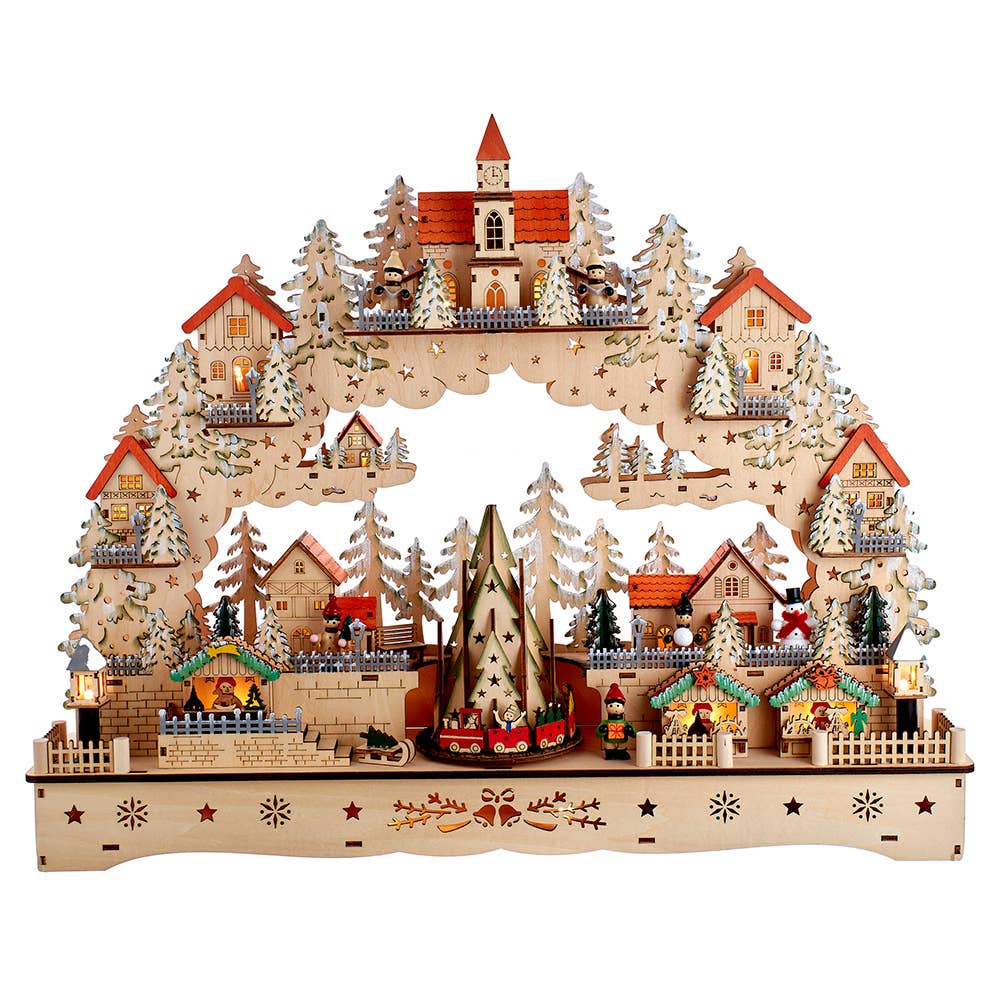 Kurt S. Adler, Inc. - 18.5"B/O LED MUSICAL XMAS VLG W/MOTION