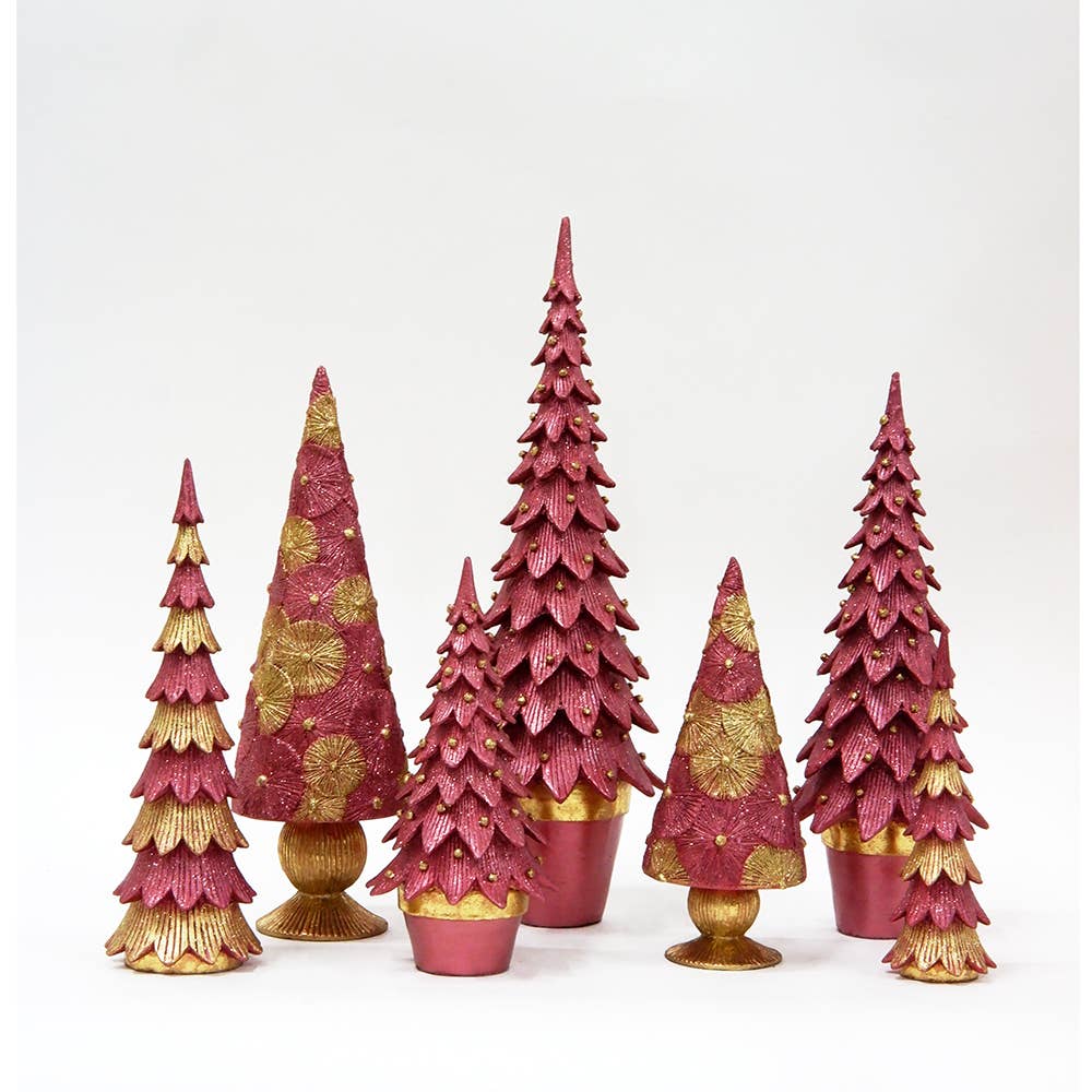 Dekorasyon Gifts  Decor - Tabletop Christmas Tree (Magenta/Gold)
