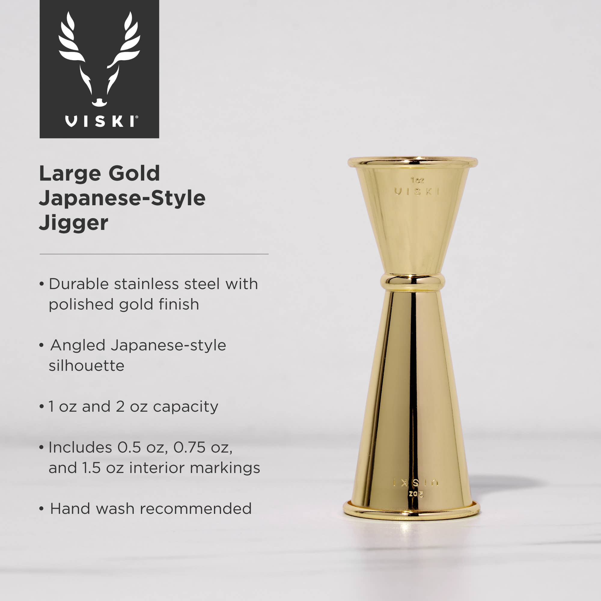 Viski - Belmont™ Large Gold Plated Japanese Style Makoto Jigger
