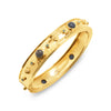 Capucine De Wulf Cleopatra Hinged Bangle in Hammered Gold, Blue Labradorite