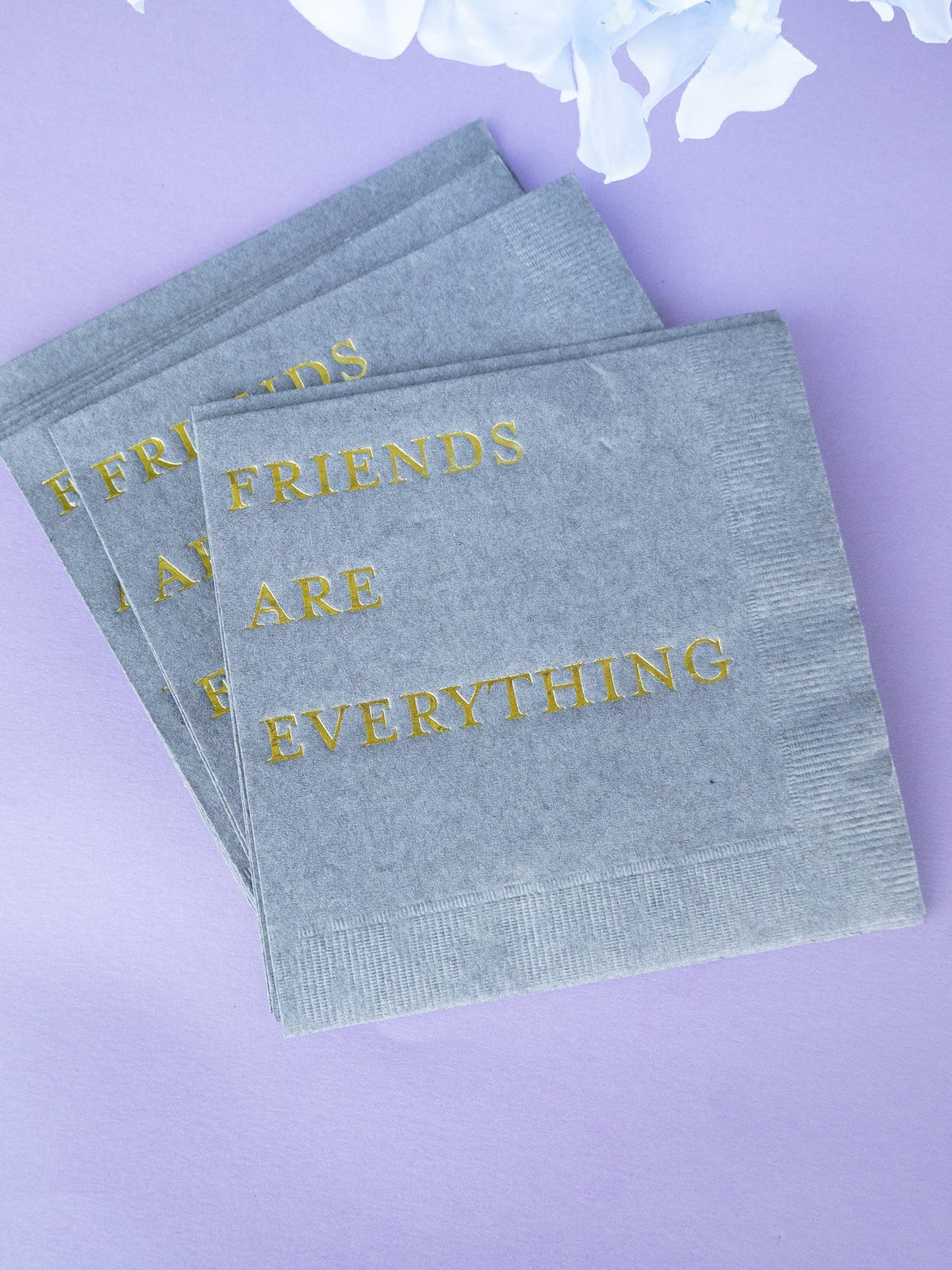 Katherine Designs & Co. - Foil Cocktail Napkins, Friends are Everything