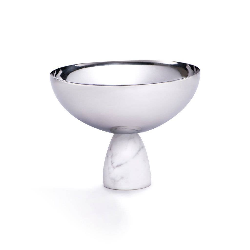 ANNA New York - Coluna Nut Bowl Marble & Silver