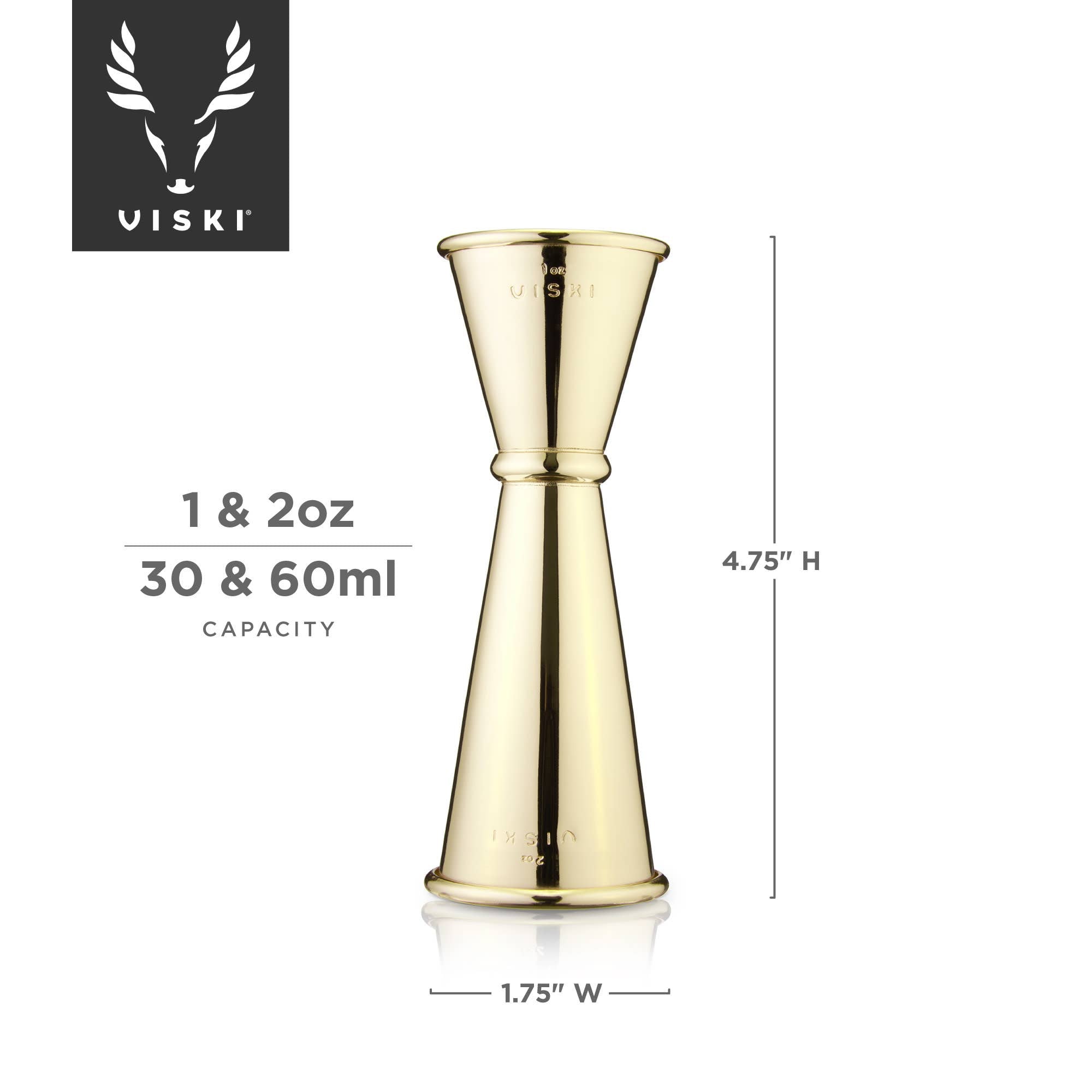 Viski - Belmont™ Large Gold Plated Japanese Style Makoto Jigger