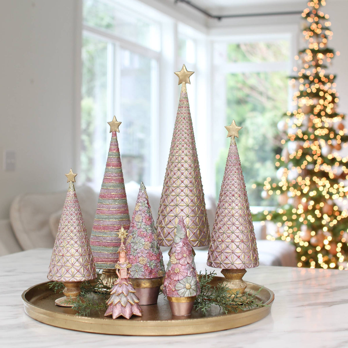 Dekorasyon Gifts  Decor - Diamond Burst Cone Tree (Ethereal)