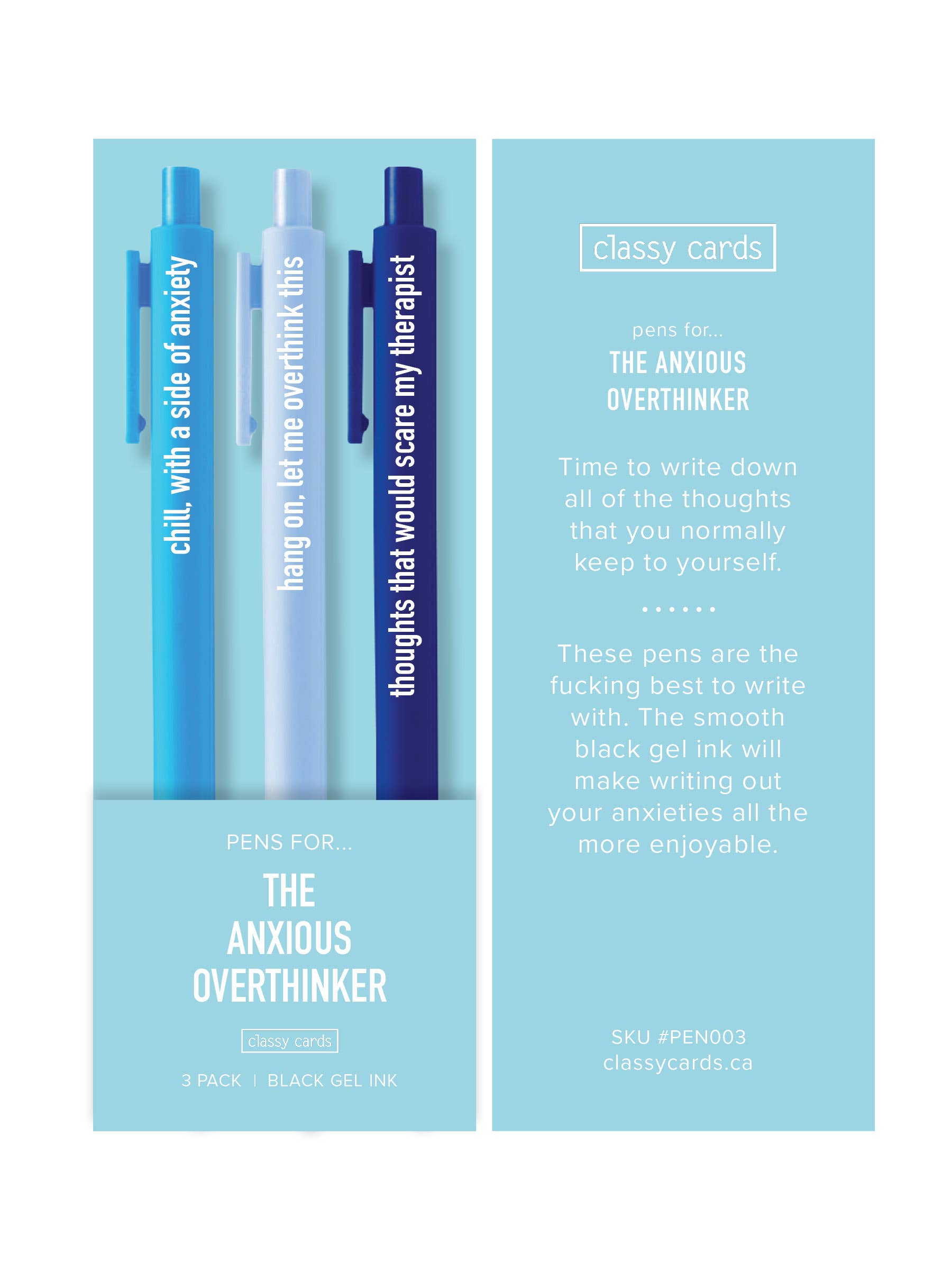 Classy Cards Creative - Anxious Overthinker Pens