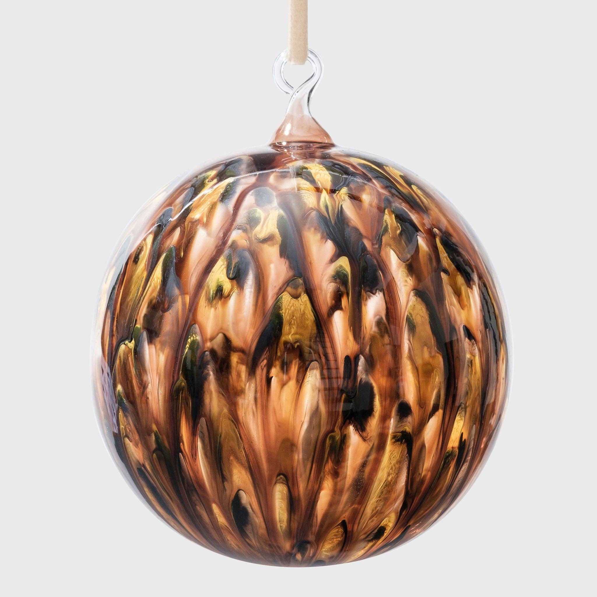 Joanna Buchanan - Feather painted large glass balls, tortoiseshell