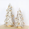 Dekorasyon Gifts  Decor - Flocked Kraft Leaf Tree w/Gold Beads (Ecru/Gold)