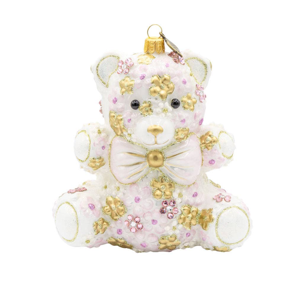 Jay Strongwater - Pink Floral Teddy Ornament