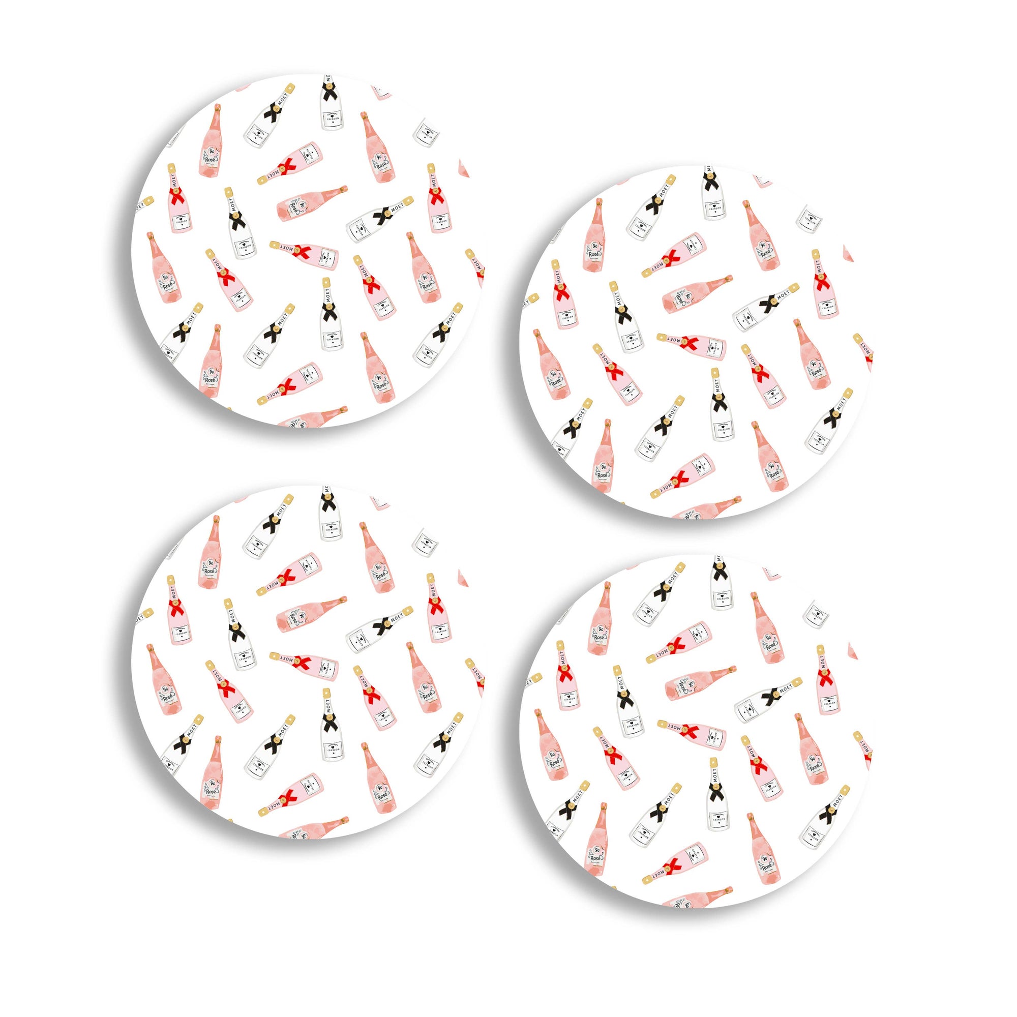 Toss Designs - Ceramic Coasters S/4 - Pink Champagne Repeat