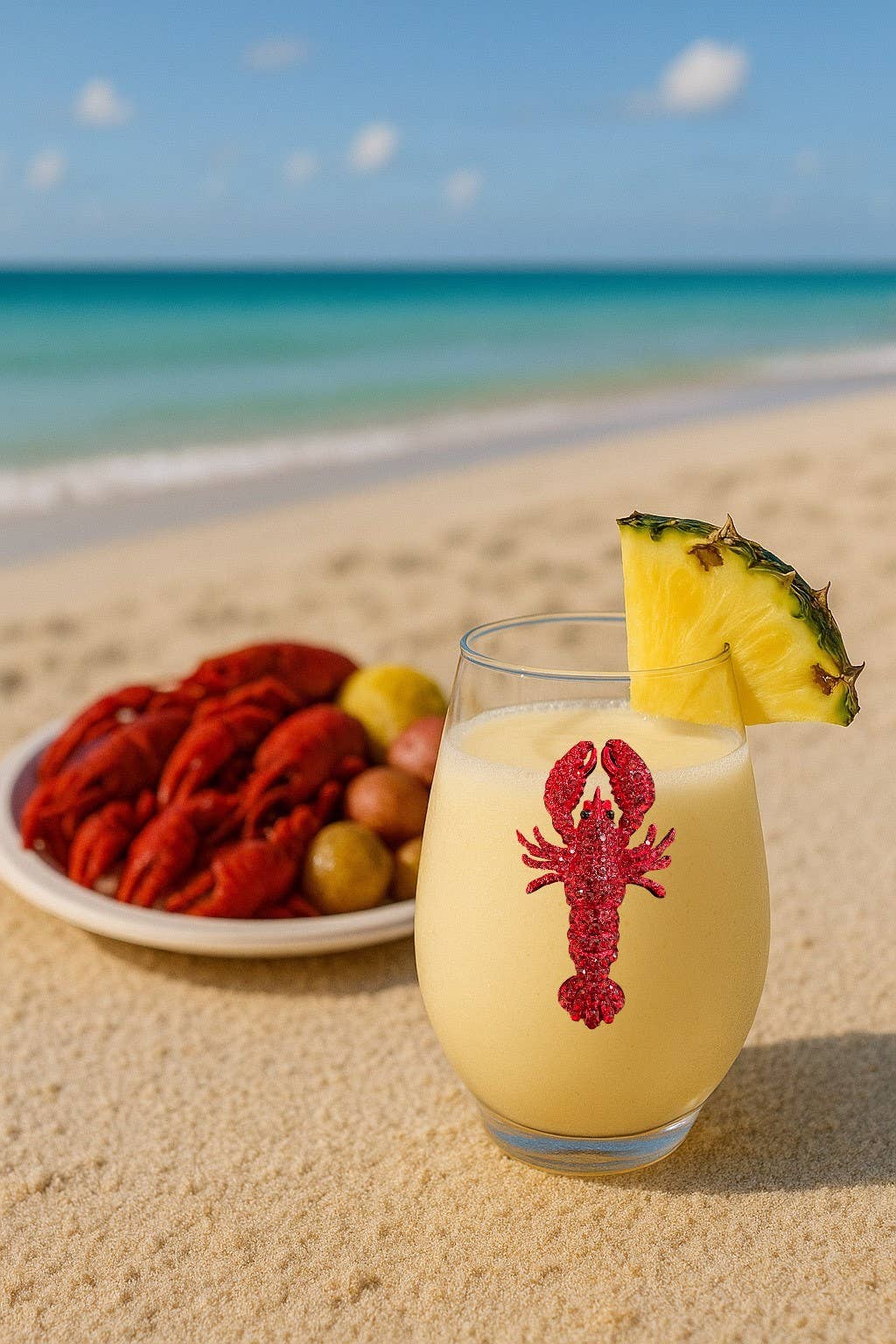 Crustacean Jeweled Stemless Wine Glass