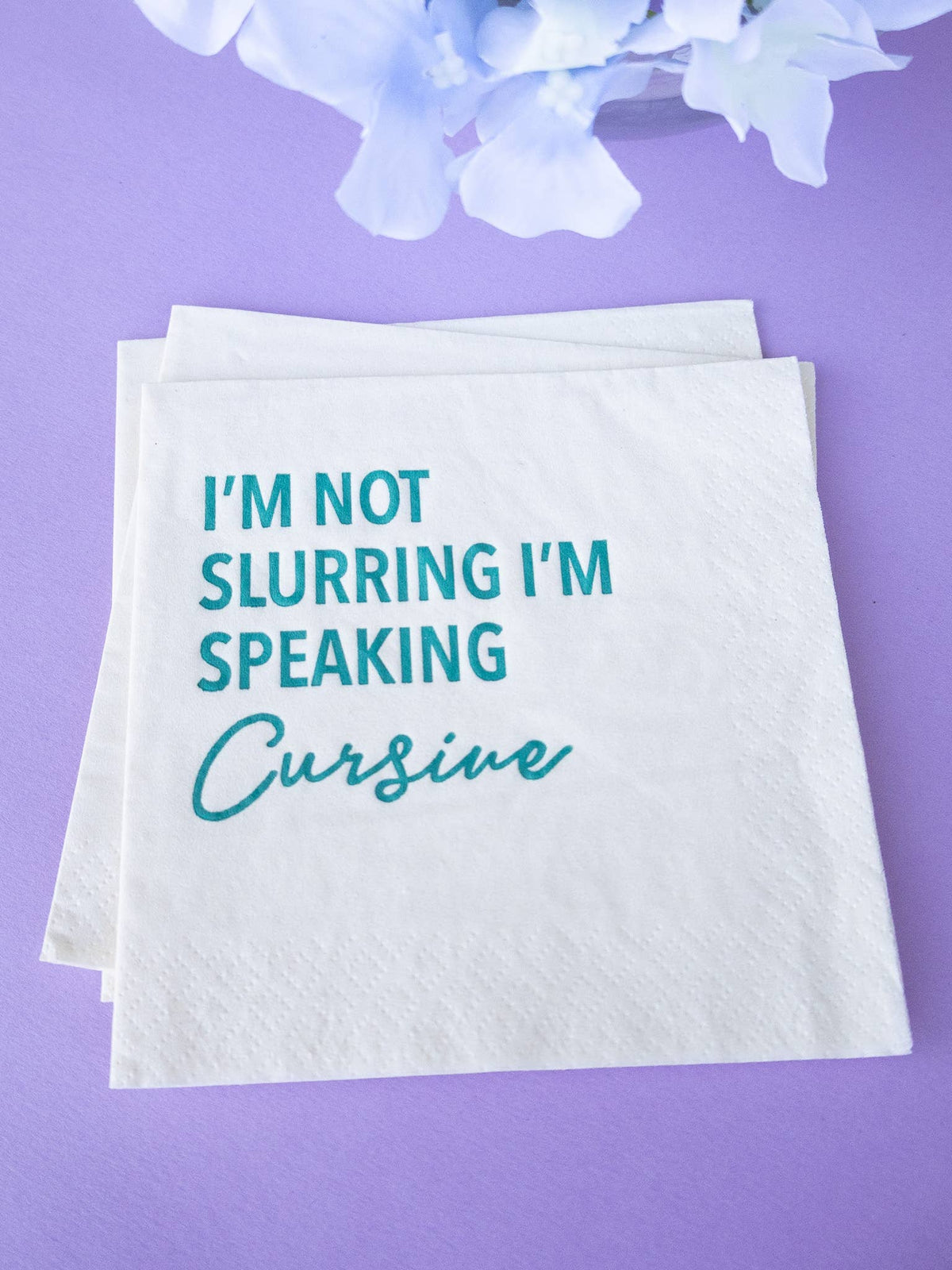 Katherine Designs & Co. - Slurring Speaking Cursive funny Cocktail Napkins, gift store