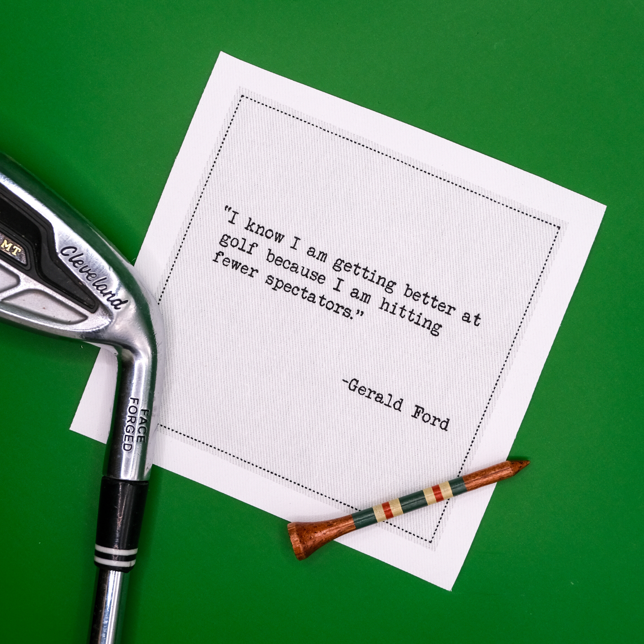 Five Star Napkins Inc. - Golf Humor Quotes - White Cotton Cocktail Napkins 50x