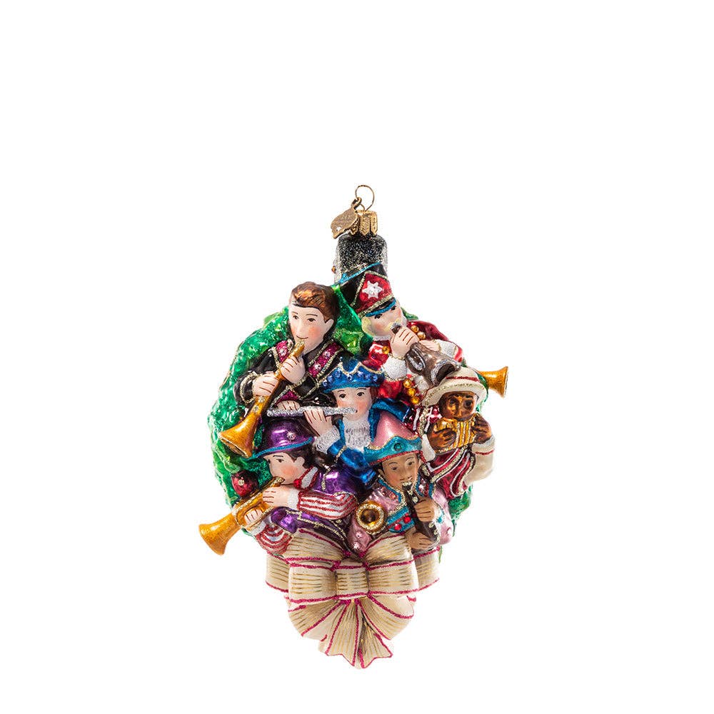Jay Strongwater - 11 Pipers Piping Glass Ornament