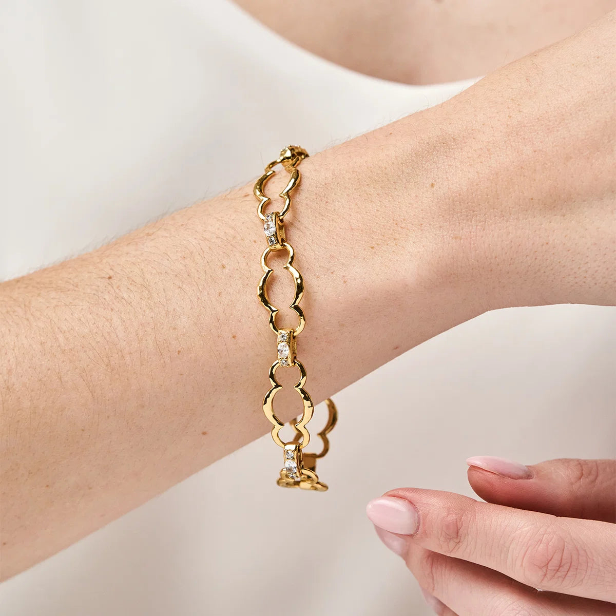 Capucine De Wulf Maharani Grande Chain Bracelet ~ Clear Cubic Zirconia