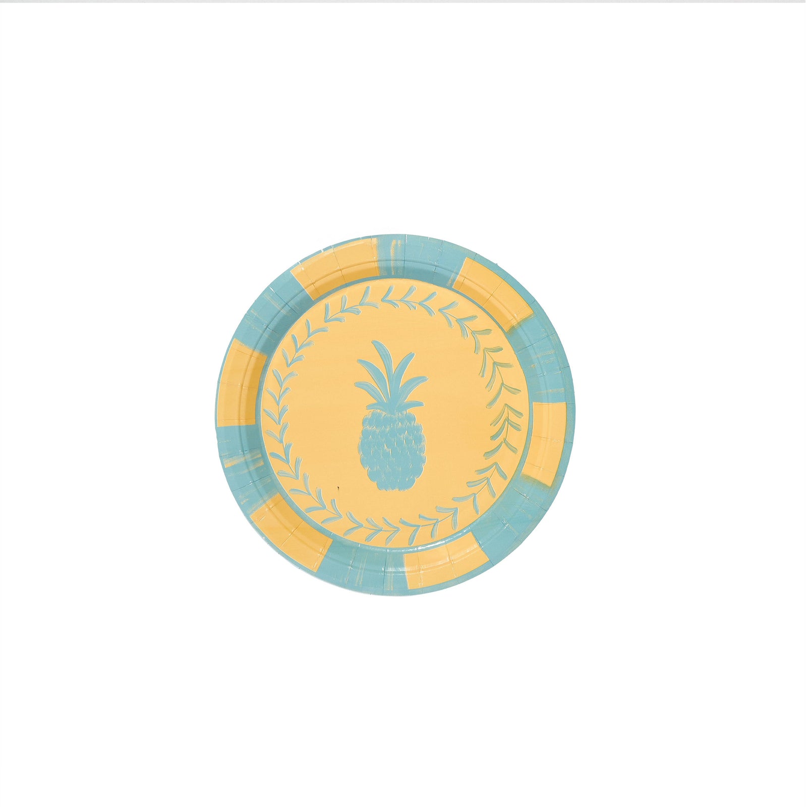 Pavilion Paper - Mini Hors D'oeuvre Dutch Blue and Golden Josephine Pineapple Paper Plate