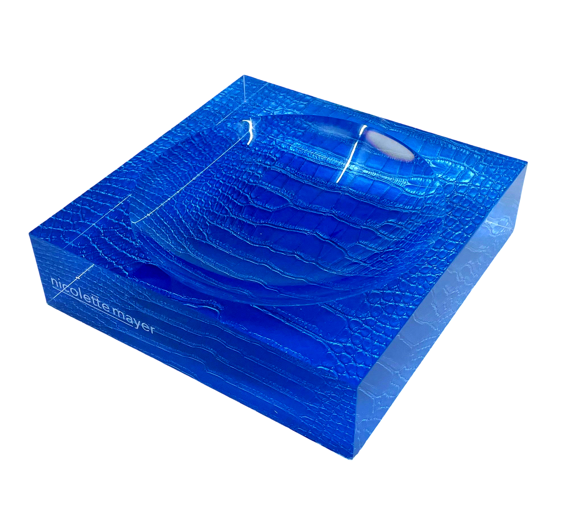 Nicolette Mayer - Crocodile Kyoto Blue Acrylic Candy Bowl