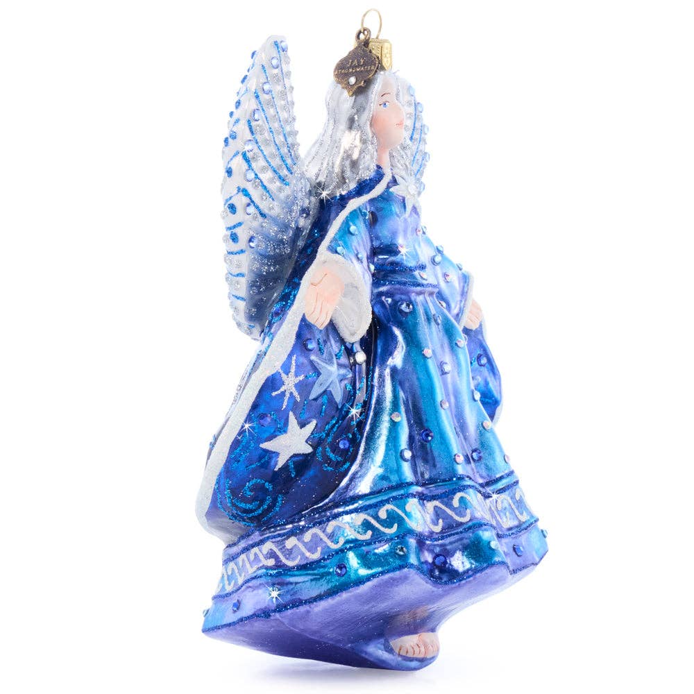 Jay Strongwater - Night Angel Glass Ornament