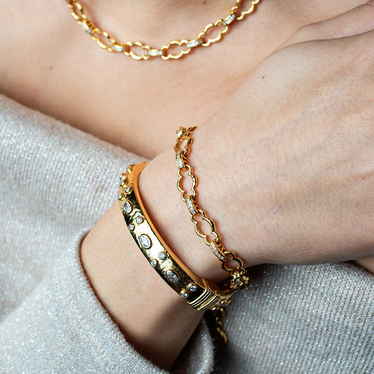 Capucine De Wulf Maharani Bangle ~ Clear Cubic Zirconia