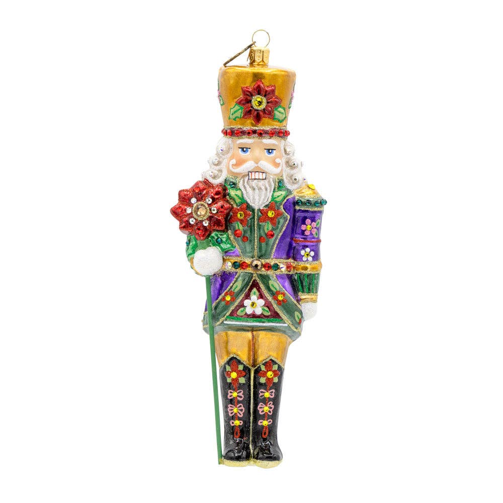 Jay Strongwater - Poinsettia Nutcracker Ornament