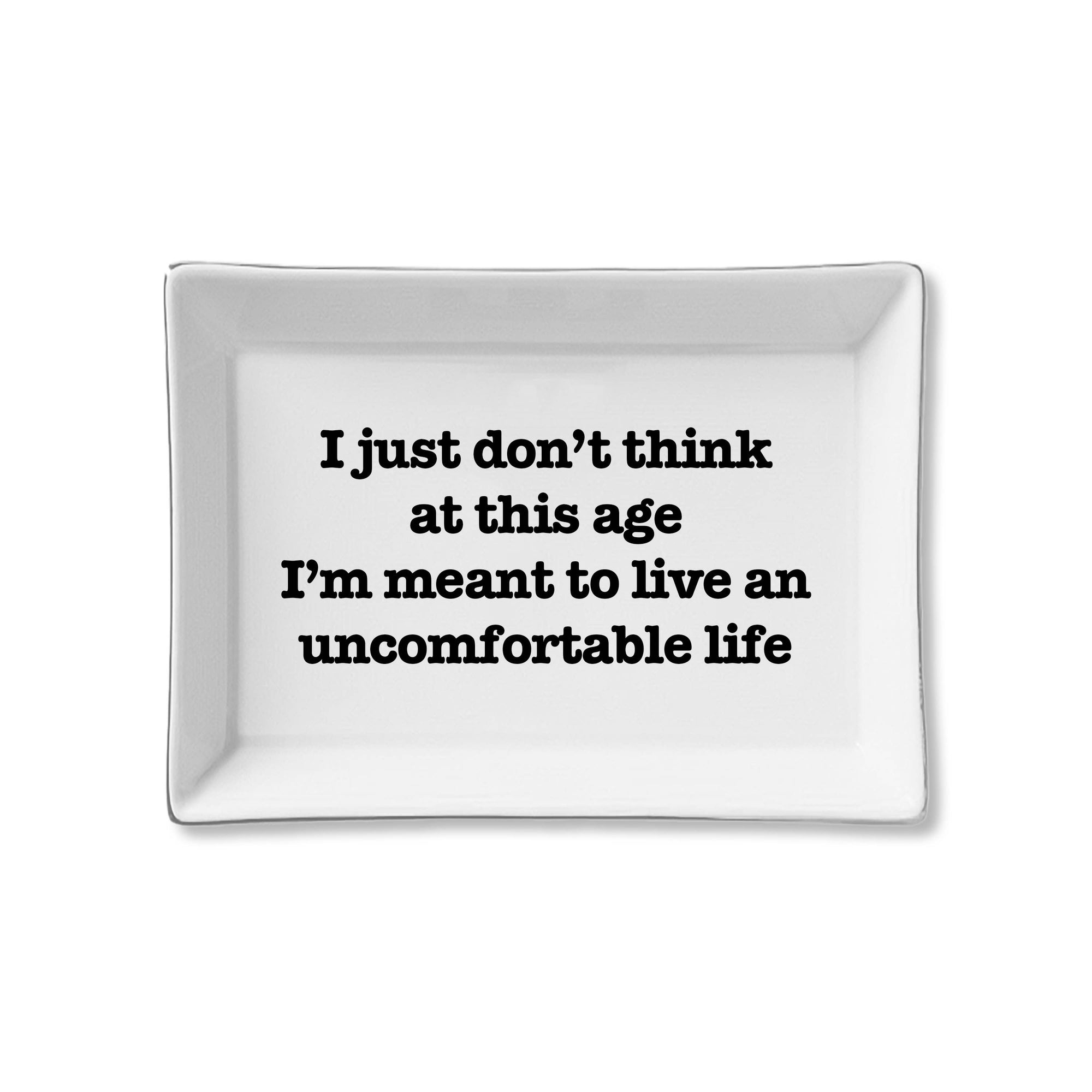 Toss Designs - Ceramic Tray - Uncomfortable - White Lotus