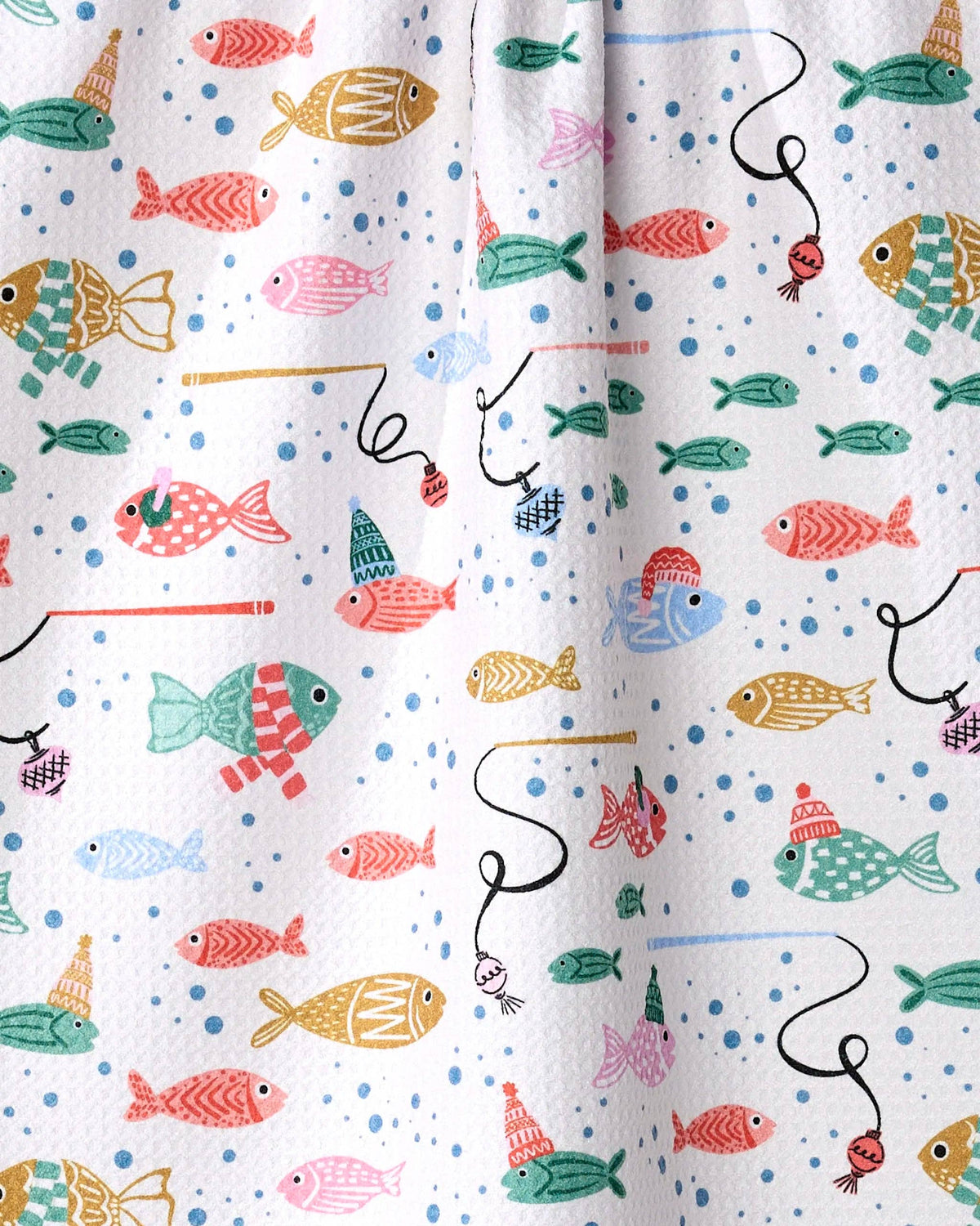 Geometry - Light Holiday Fish Tea Towel