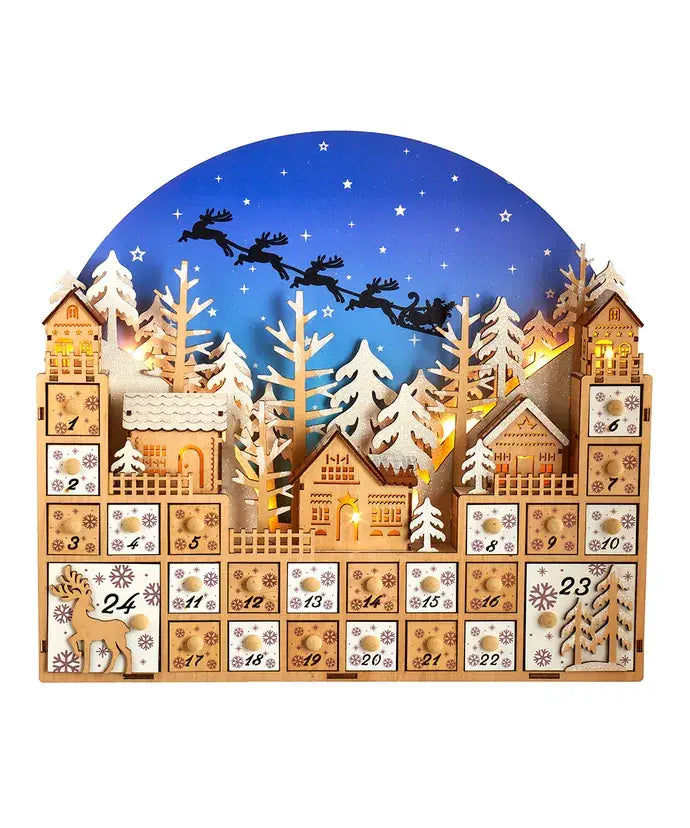 Kurt S. Adler, Inc. - 15"B/O LED XMAS VLG W/ADV CALENDAR