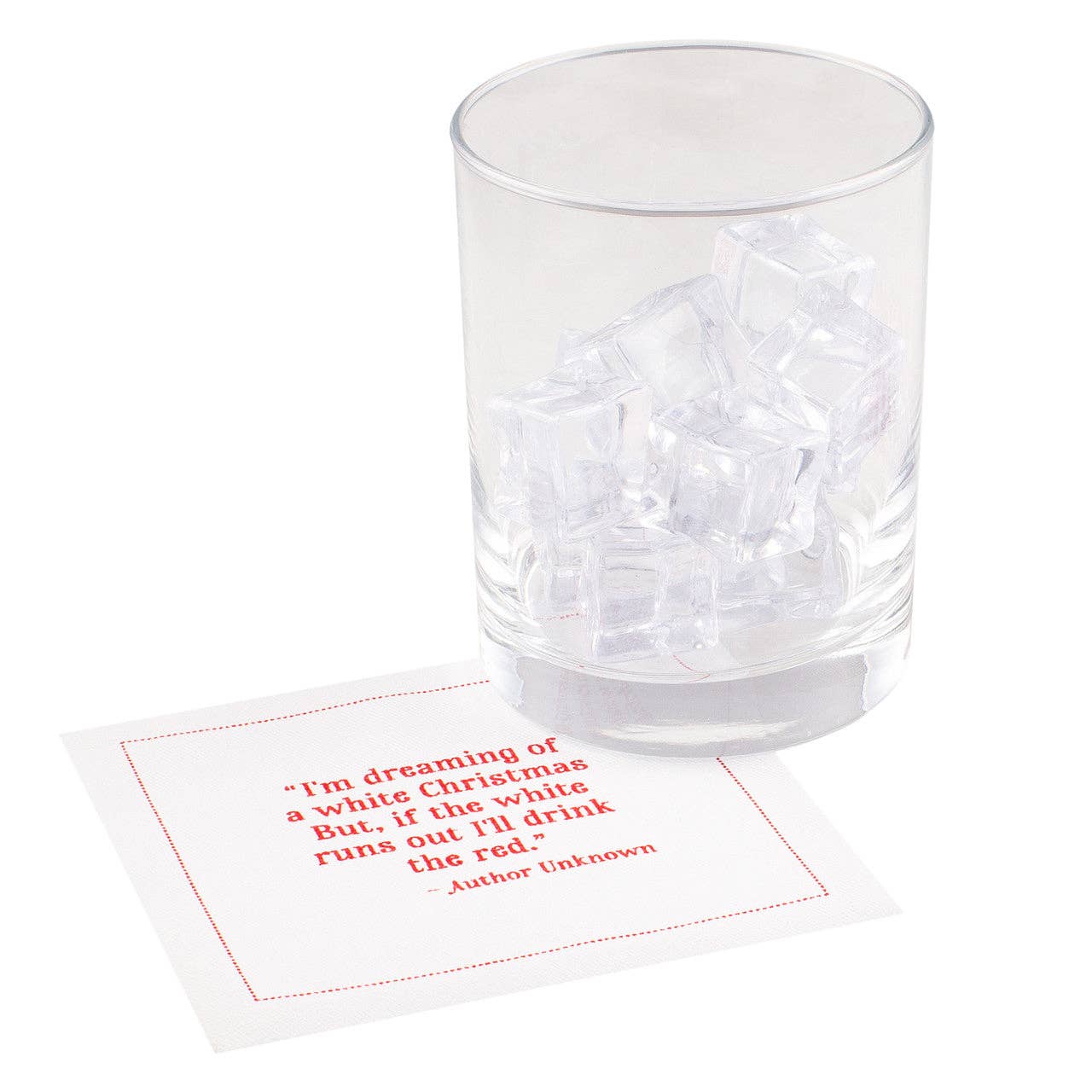 Five Star Napkins Inc. - Christmas Quotes White Cotton Cocktail Napkins x 50