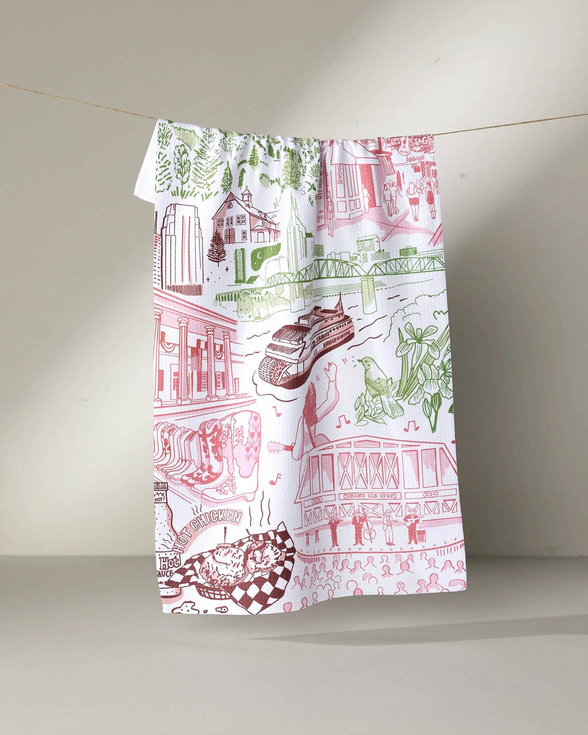 Geometry - Nashville in Color Tea Towel