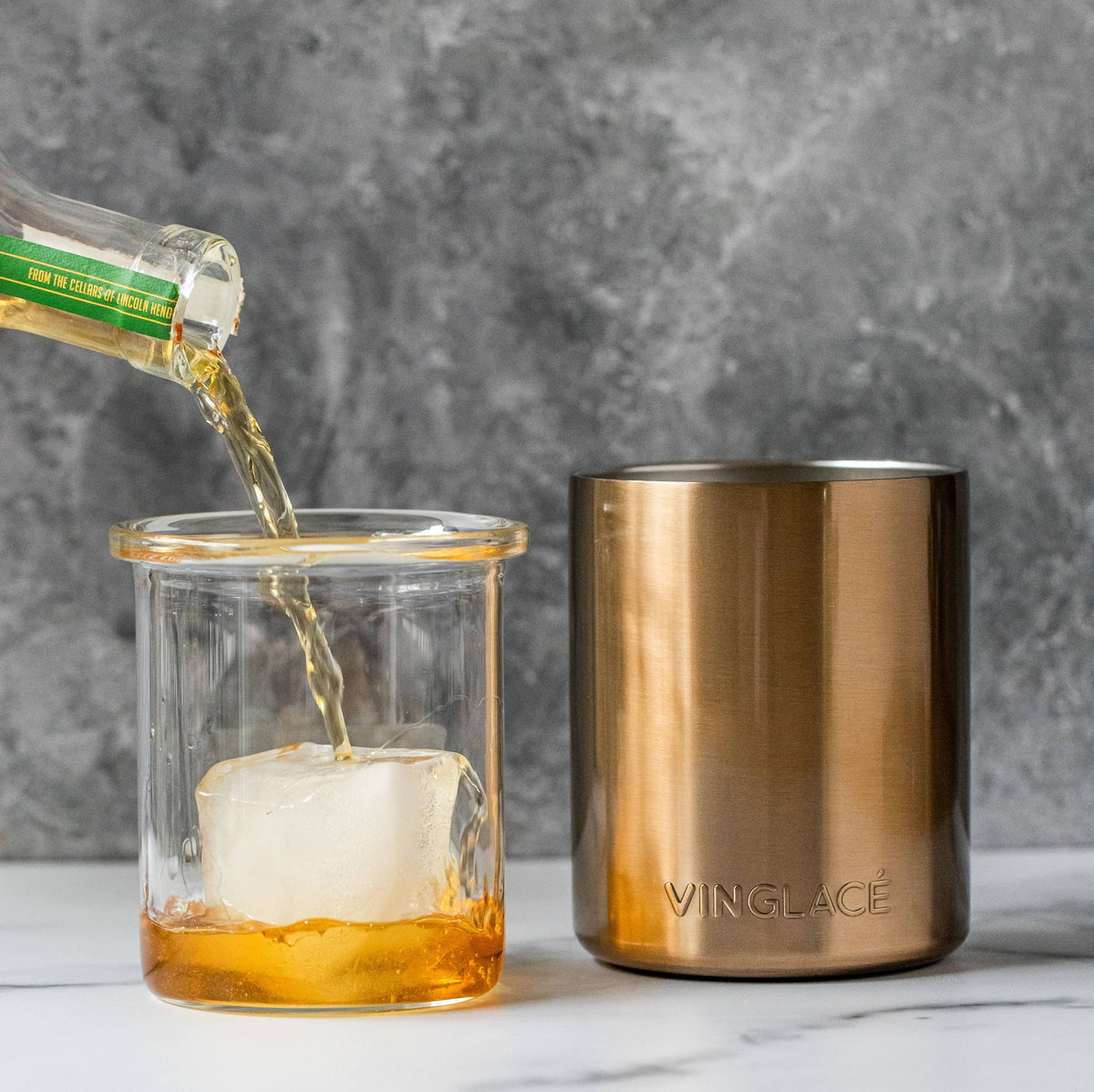 Vinglacé - Black Glass Lined Whiskey Low Ball Set of 2