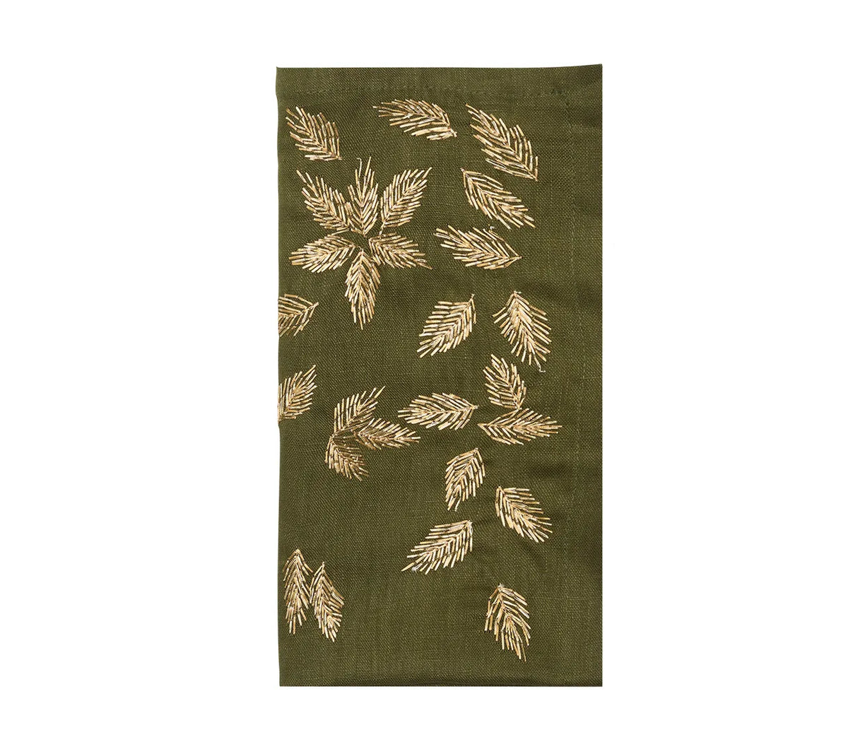 Gilded Breeze Napkin - Olive/Gold