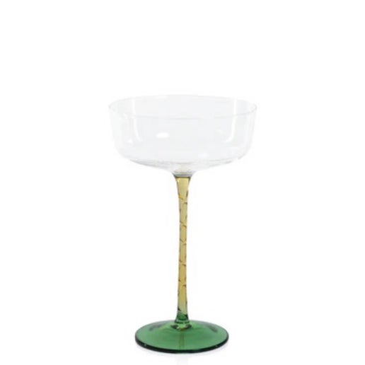 Vicenza Glassware - Green and Pink - Cocktail / Martini Glass