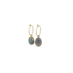 Sophie Deschamps Bijoux - ANAHITA CREOLE, sapphire set with gold plating (BOHO1)