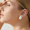 MELA Baroque White Pearl Stud Earrings