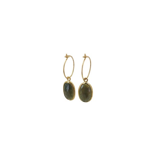 Sophie Deschamps Bijoux - CREOLE ANAHITA, saphir serti plaqué or (BOHO1)