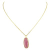 Sophie Deschamps Bijoux - COLLIER CHAINE ANAHITA, saphir serti plaqué or (CCHHO1)