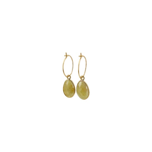 Sophie Deschamps Bijoux - ANAHITA CREOLE, sapphire set with gold plating (BOHO1)